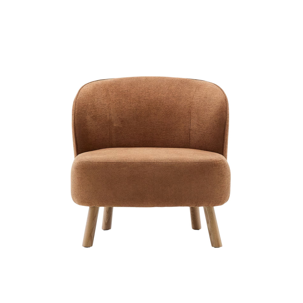 Fauteuil KAVE HOME Ulit en tissu chenille terracotta