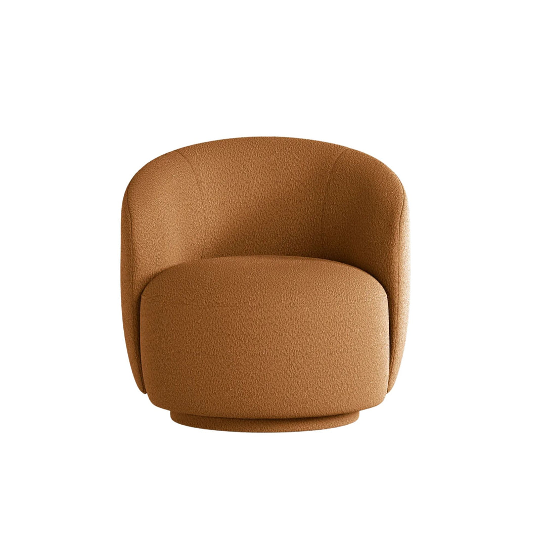 Fauteuil pivotant MICADONI Letizia en tissu bouclé miel