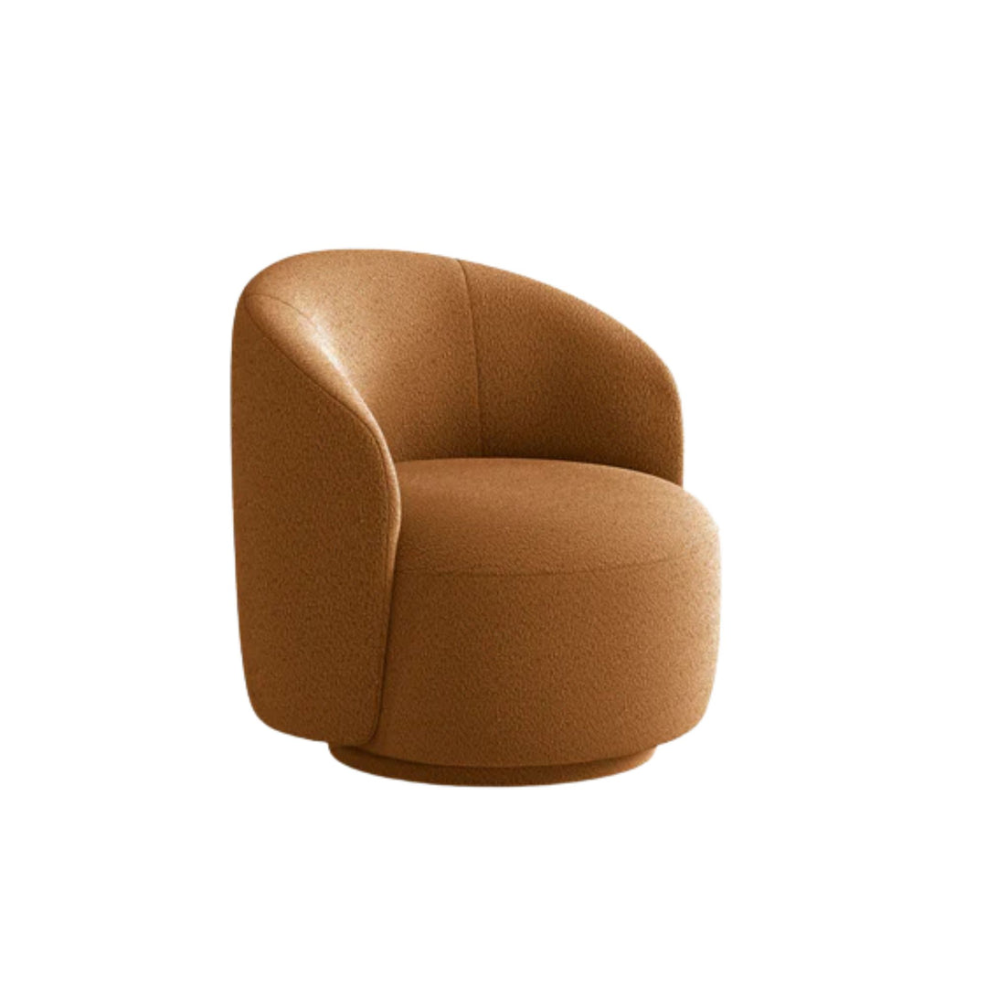 Fauteuil pivotant MICADONI Letizia en tissu bouclé miel
