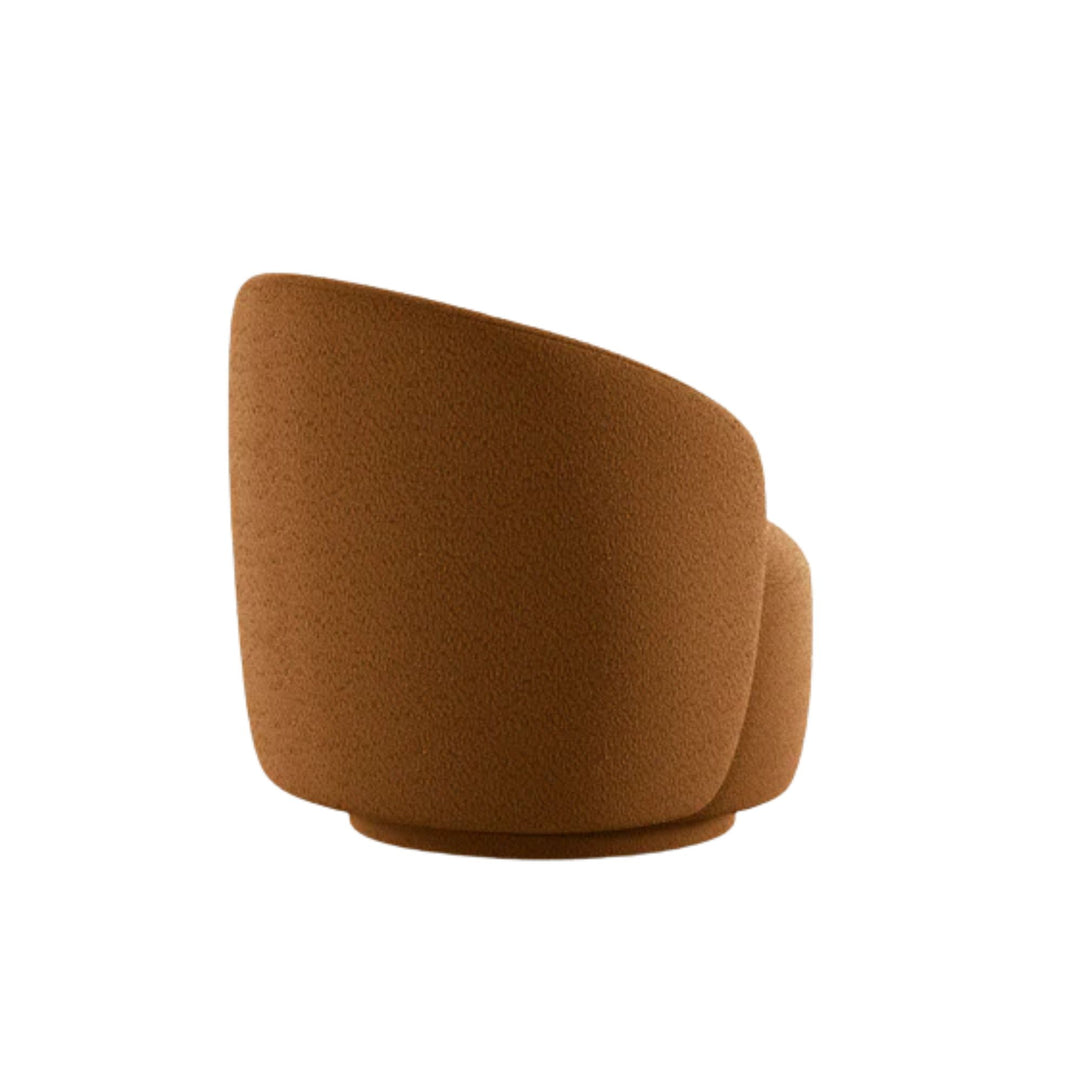 Fauteuil pivotant MICADONI Letizia en tissu bouclé miel