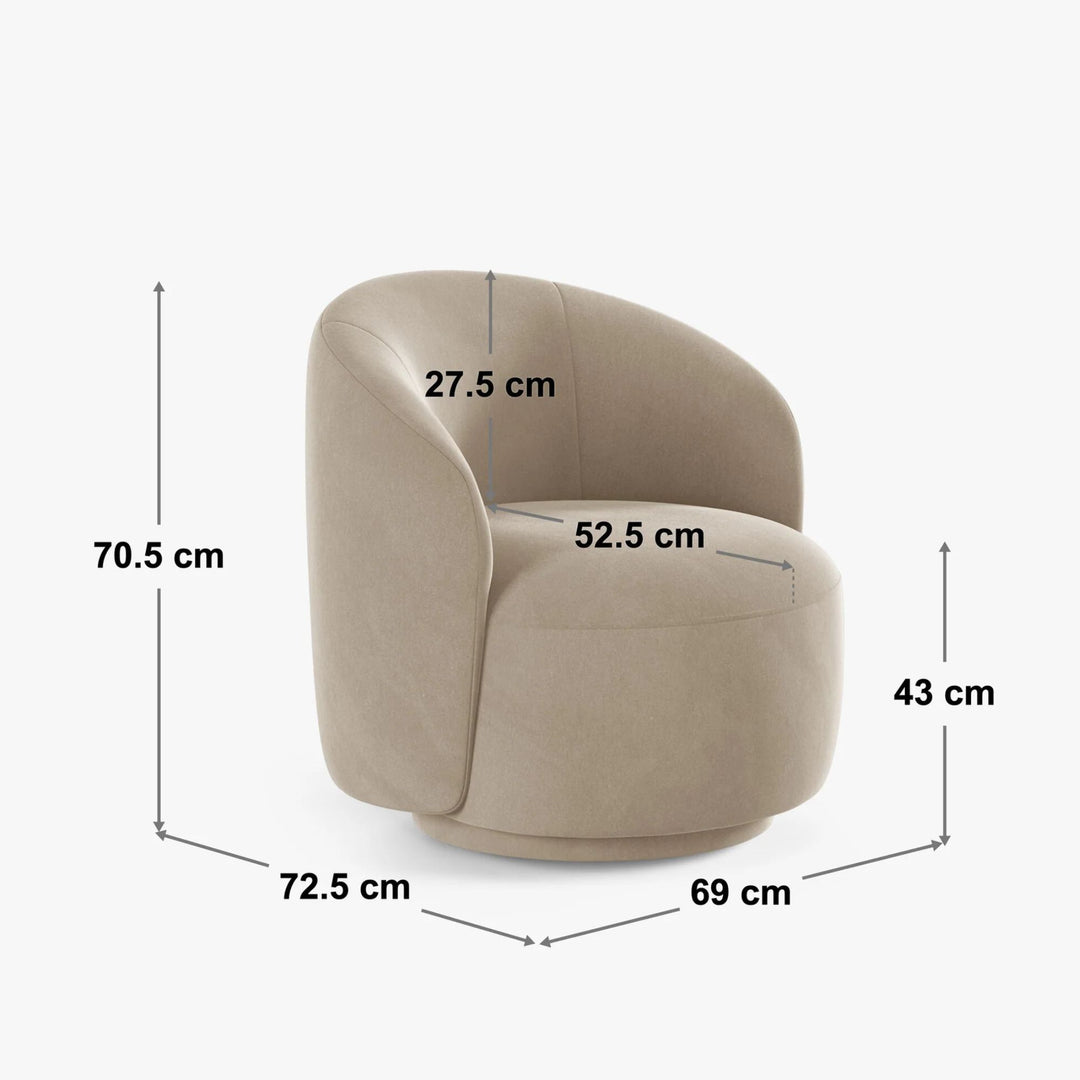 Fauteuil pivotant MICADONI Letizia en tissu bouclé miel