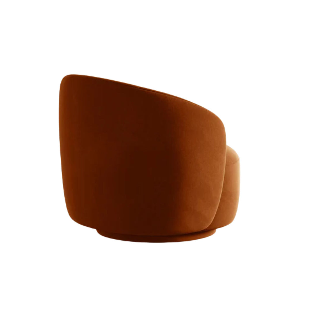 Fauteuil pivotant MICADONI Letizia en velours terracotta