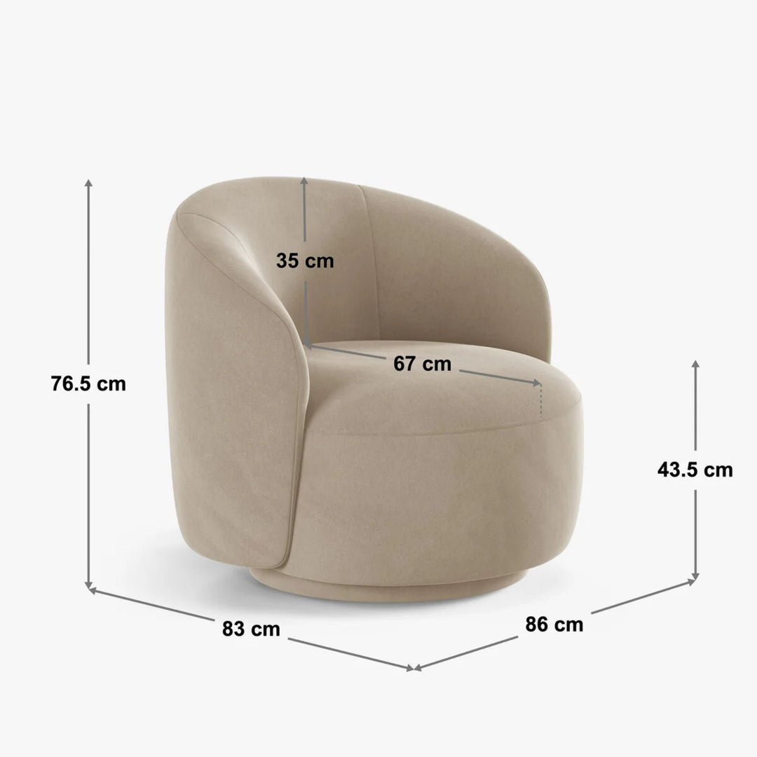 Fauteuil pivotant MICADONI Letizia en velours terracotta