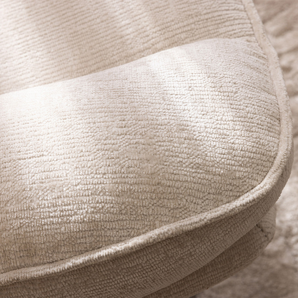 Fauteuil SOFIA Ecru pivotant pieds étoiles en velours DRAWER