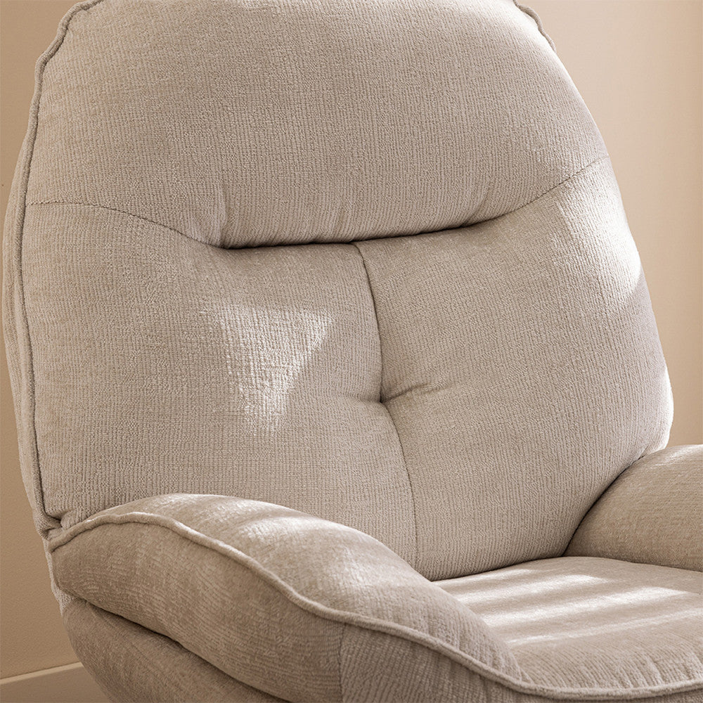 Fauteuil SOFIA Ecru pivotant pieds étoiles en velours DRAWER