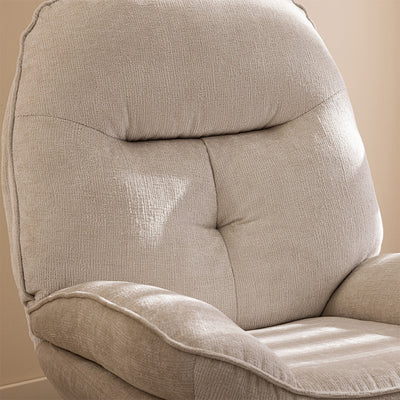 Fauteuil SOFIA Ecru pivotant pieds étoiles en velours DRAWER