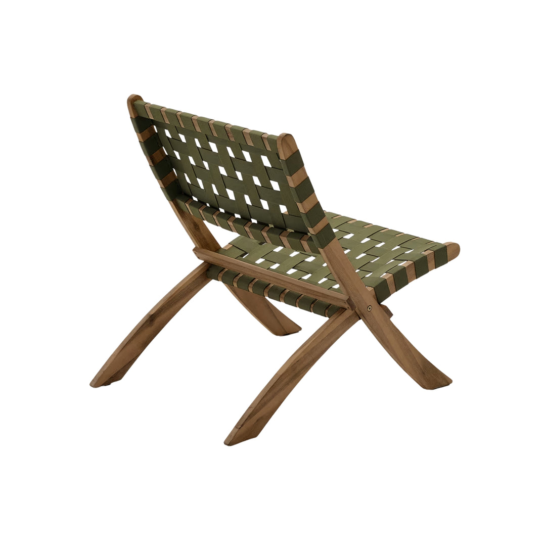Fauteuil pliable KAVE HOME Chabeli bois d'acacia et corde verte