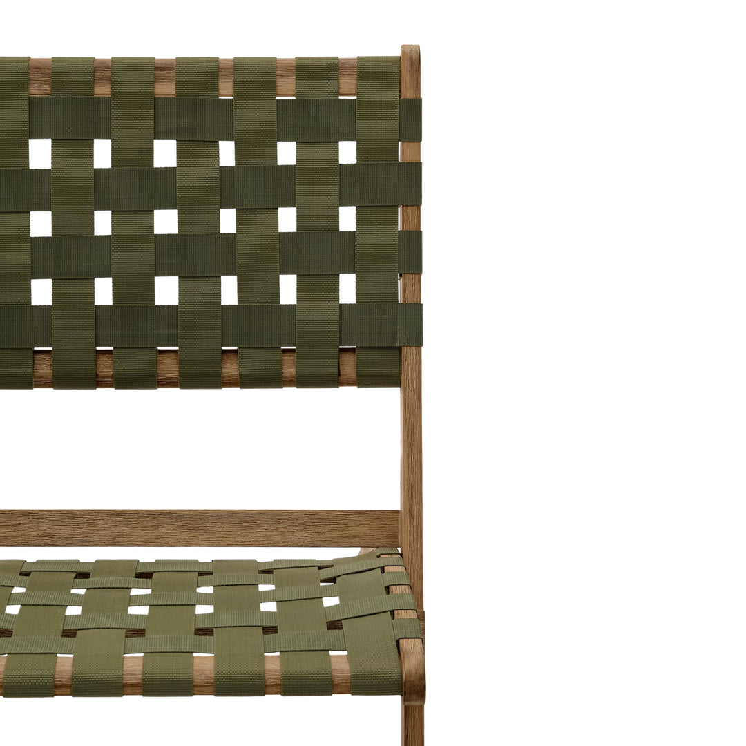 Fauteuil pliable KAVE HOME Chabeli bois d'acacia et corde verte