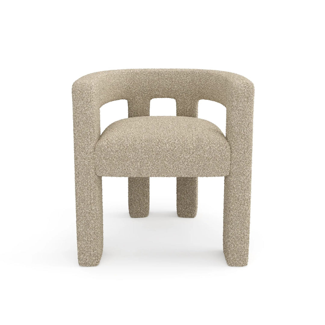 Fauteuil SIA HOME Alya tissu bouclette taupe