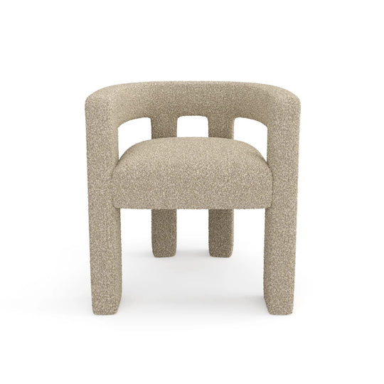 Fauteuil SIA HOME Alya tissu bouclette taupe