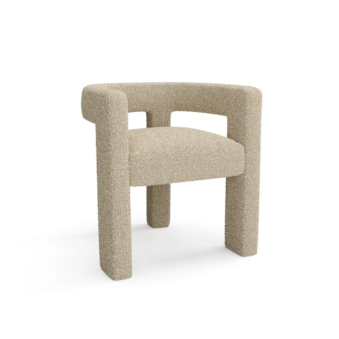 Fauteuil SIA HOME Alya tissu bouclette taupe