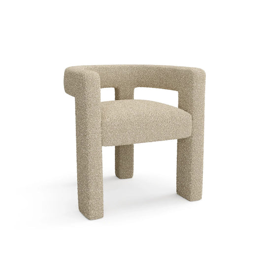 Fauteuil SIA HOME Alya tissu bouclette taupe