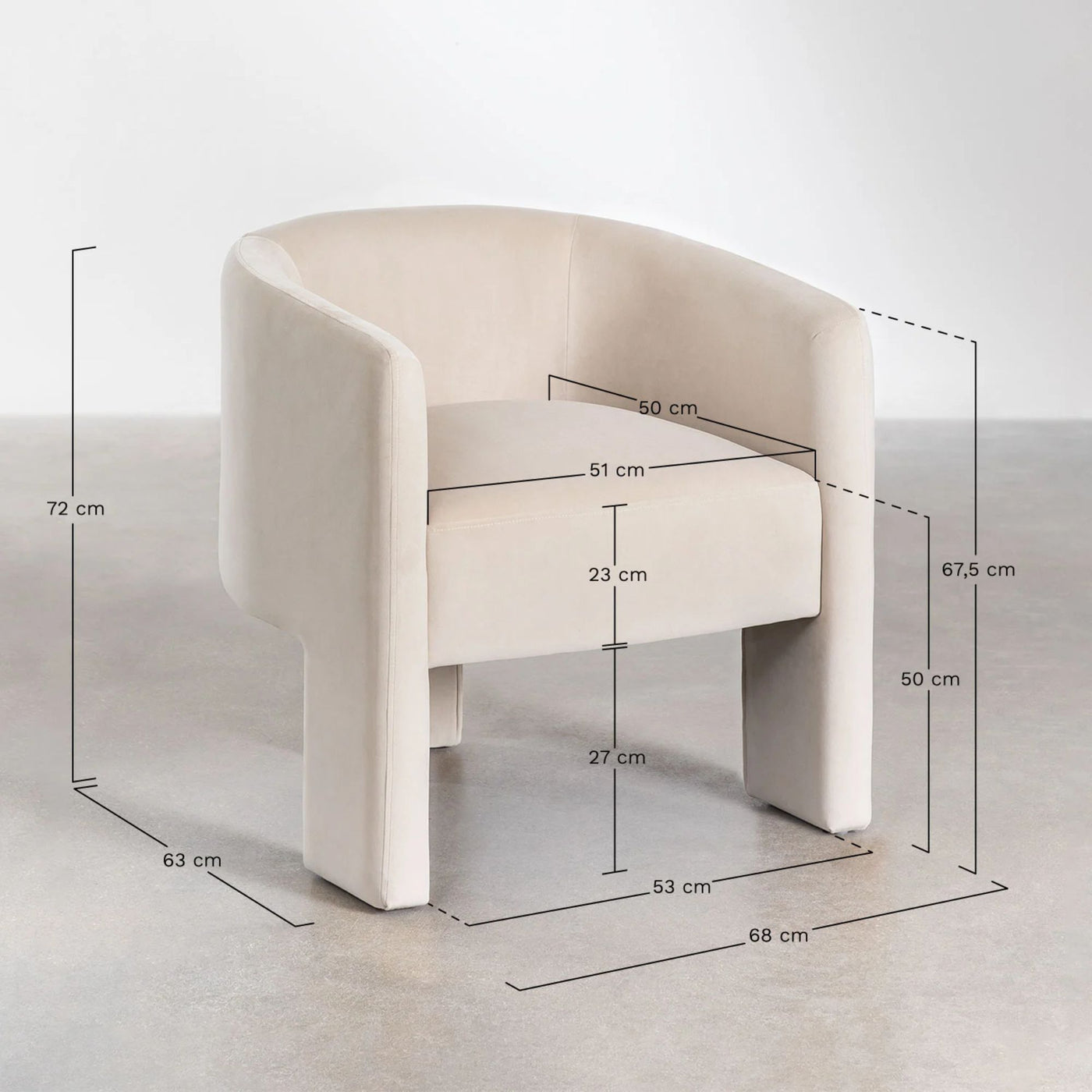 Fauteuil SKLUM Xastru en velours Moutarde