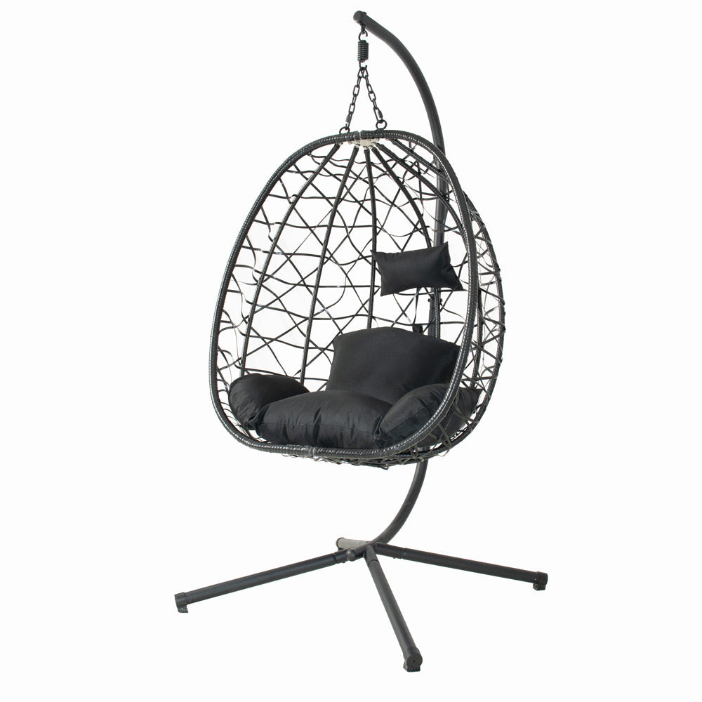 Fauteuil suspendu effet rotin noir Cuzco packshot