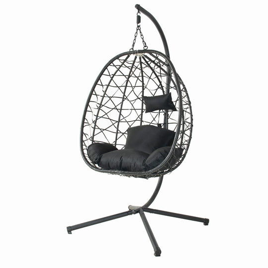 Fauteuil suspendu effet rotin noir Cuzco packshot