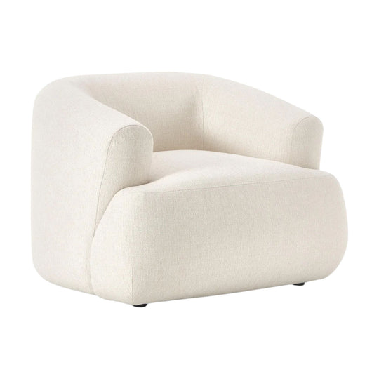 Fauteuil WESTWING Sofia en tissu blanc crème