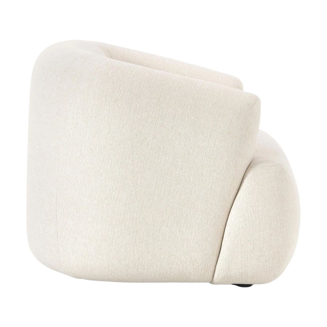 Fauteuil WESTWING Sofia en tissu blanc crème
