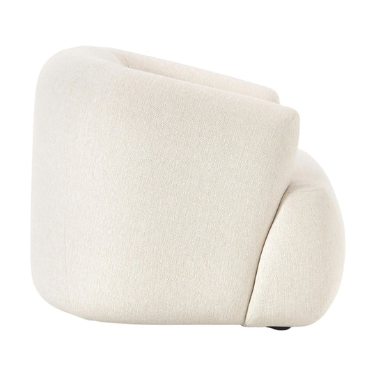 Fauteuil WESTWING Sofia en tissu blanc crème