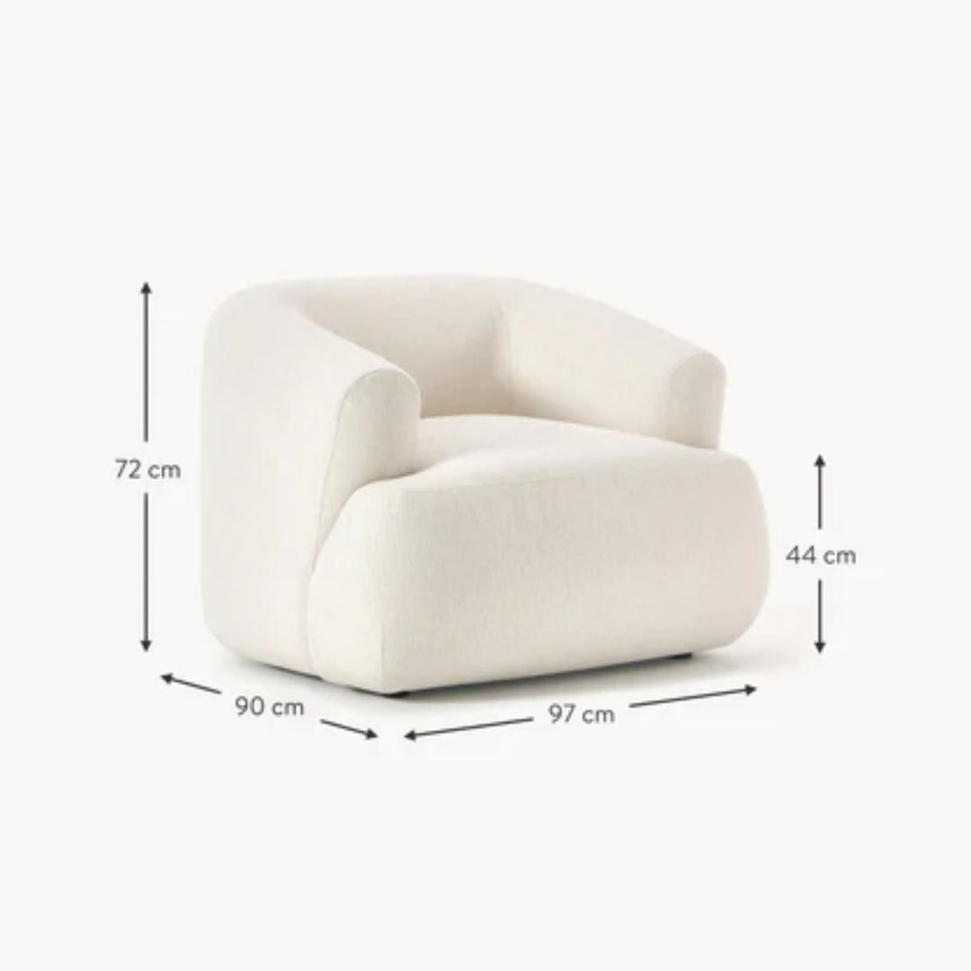 Fauteuil WESTWING Sofia en tissu blanc crème