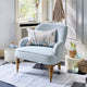 Fauteuil Ainsley bleu ciel en tissu pieds bois — photo produit