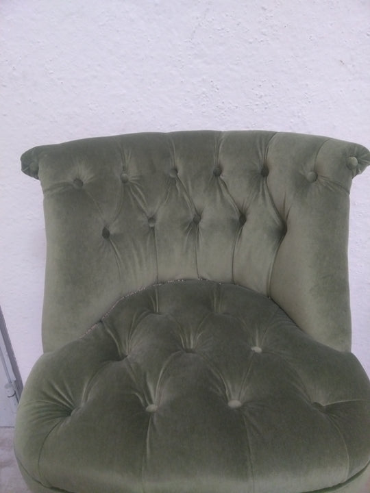 Fauteuil ARDILLEUX Vert et Marron LOBERON — photo produit