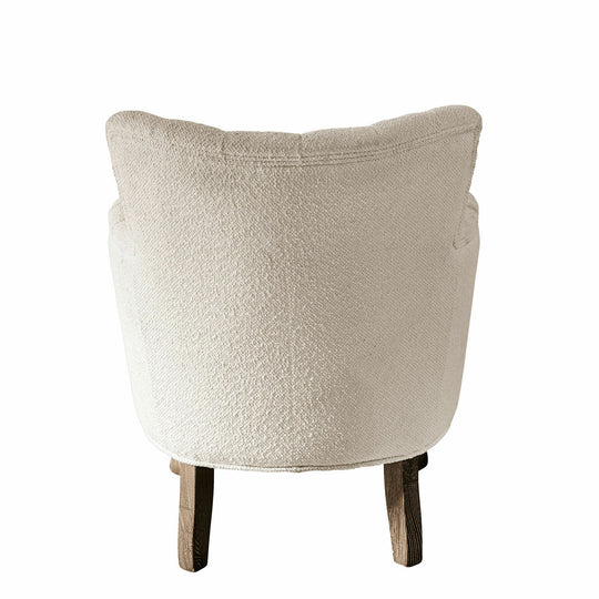 Fauteuil capitonné LOBERON Calgary en tissu bouclette crème — photo produit