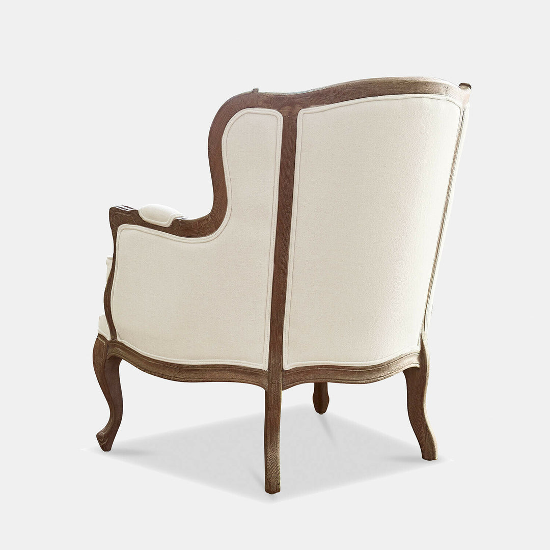 Fauteuil LOBERON Kingswinford en bois de chêne et tissu crème — photo produit