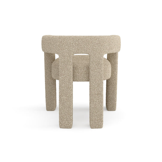 Fauteuil de salle à manger SIA HOME Alya en tissu bouclette taupe — photo produit