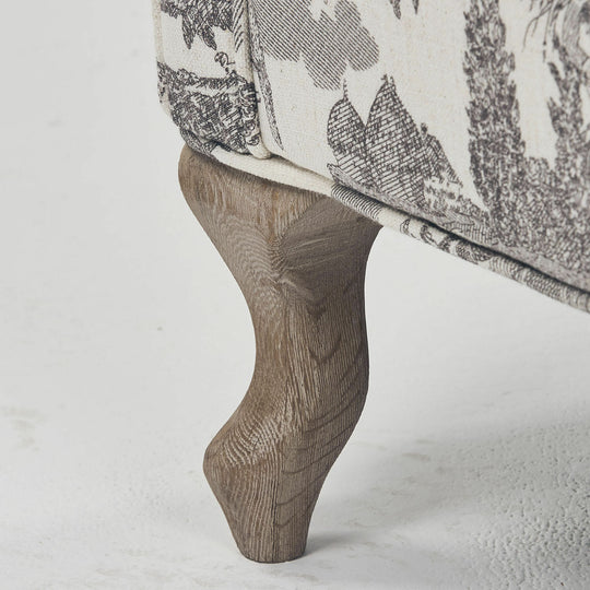 Fauteuil LOBERON Fallowmere Toile de Jouy Noir/Blanc — photo produit