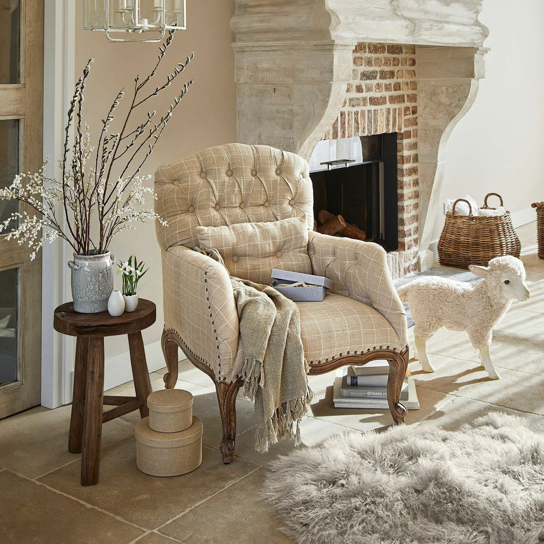 Fauteuil capitonné LOBERON Leonardsown beige — photo produit