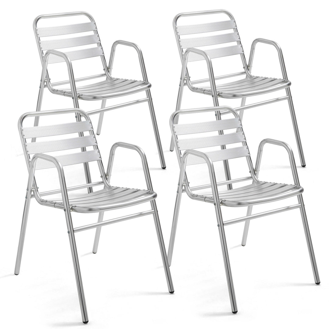Lot de 4 chaises de jardin en aluminium avec accoudoirs NOTTING HILL