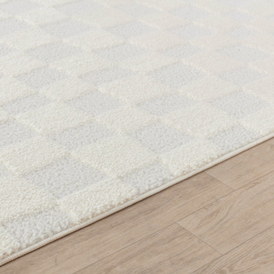 Tapis Scandinave à Carreaux Ivoire Gijon