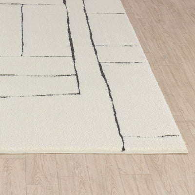Tapis Scandinave Moderne Ivoire/Gris Bari
