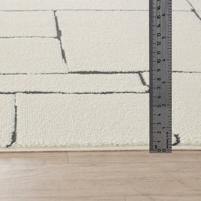 Tapis Scandinave Moderne Ivoire/Gris Bari