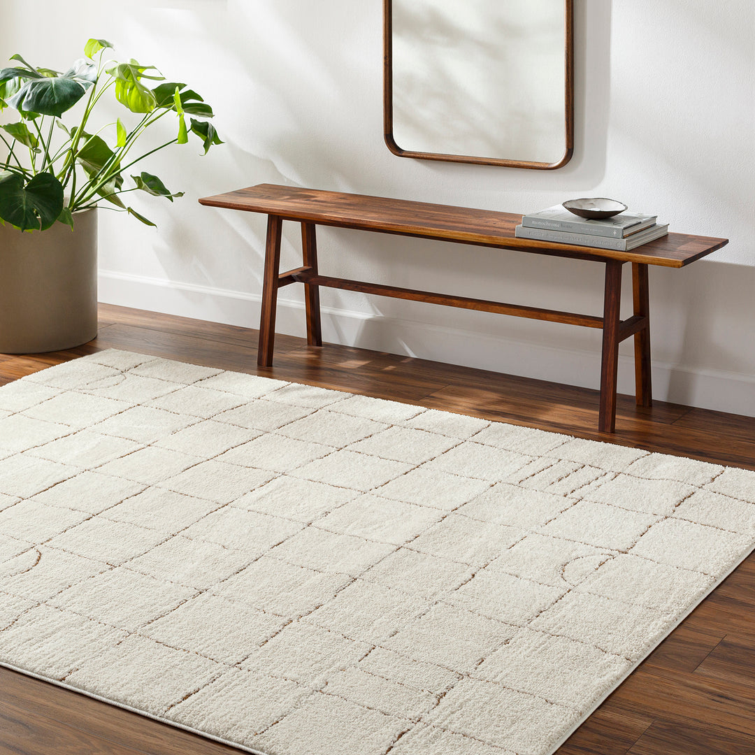 Tapis Scandinave Moderne Ivoire/Terracotta Inchon