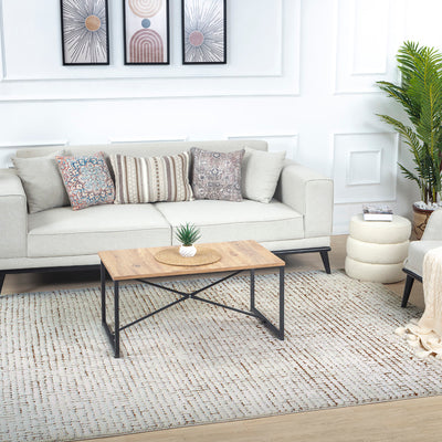 Tapis Scandinave Moderne Ivoire/Terracotta Cagliari