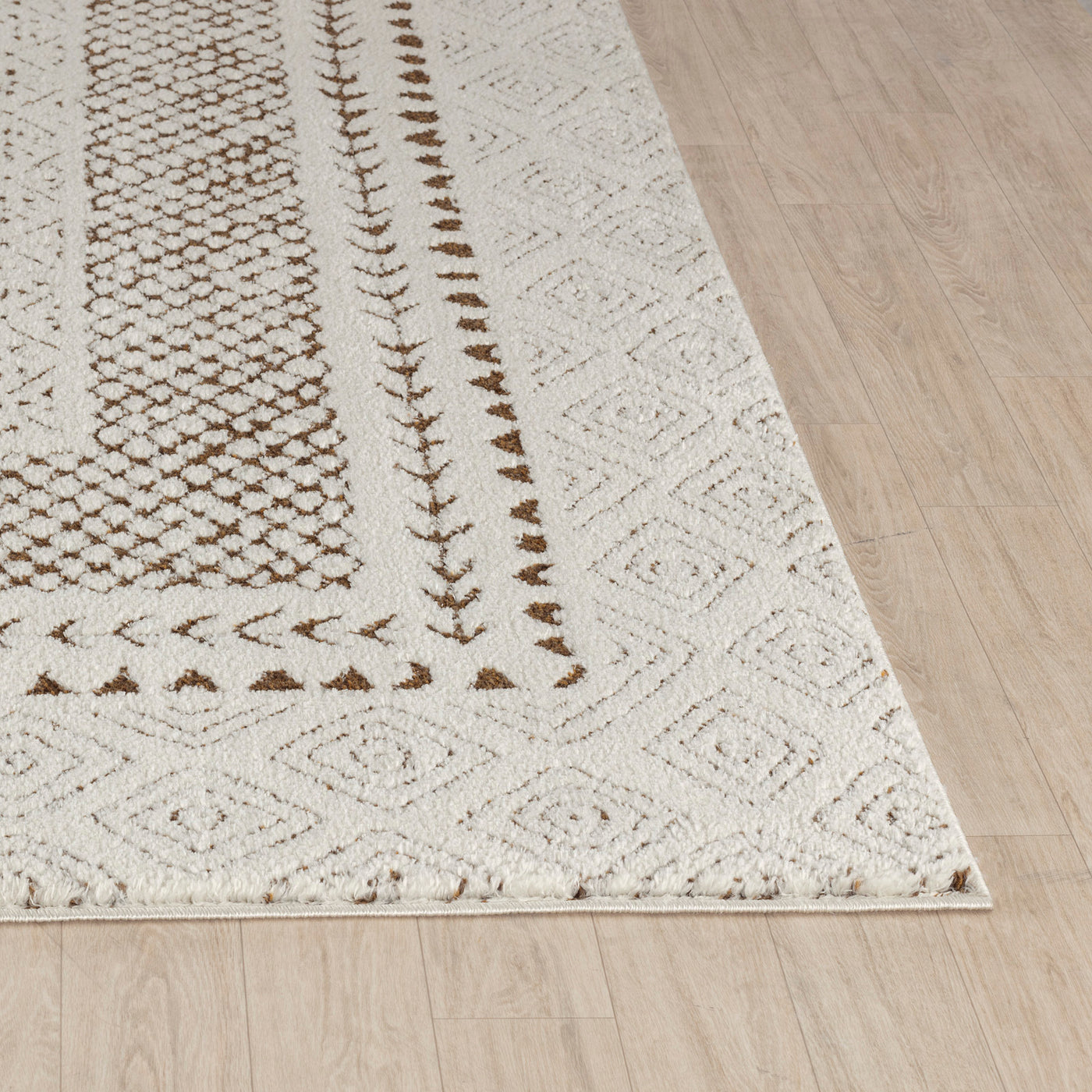 Tapis Scandinave Bohème Ivoire/Terracotta Monaco