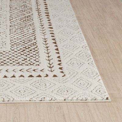 Tapis Scandinave Bohème Ivoire/Terracotta Monaco