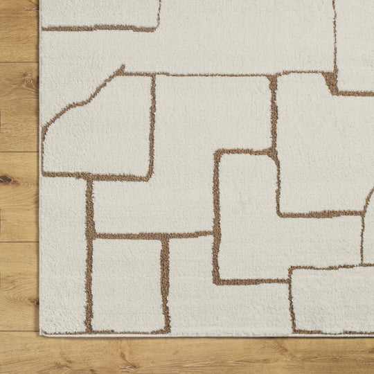 Tapis Scandinave Moderne Ivoire/Marron Sfax