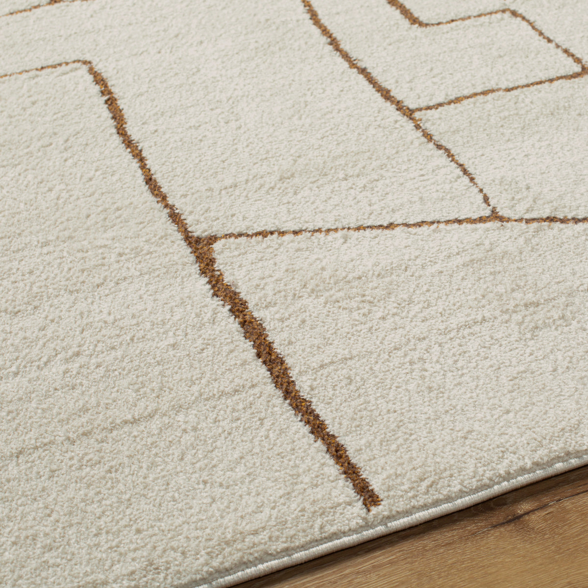 Tapis Scandinave Moderne Ivoire/Marron Sfax