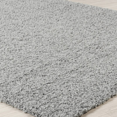 Tapis Rond Shaggy Moderne Gris Rond Boracay