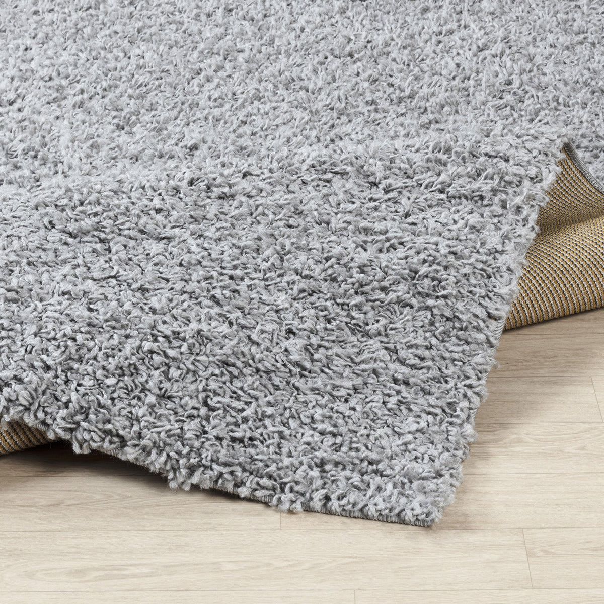 Tapis rond shaggy SURYA Boracay uni, poils longs gris, vue 11
