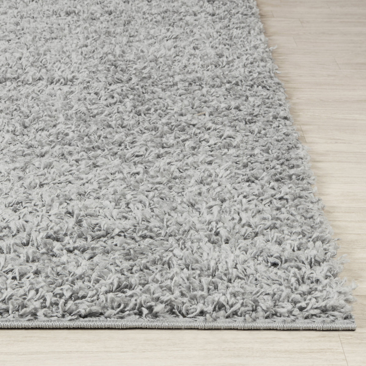 Tapis rond shaggy SURYA Boracay uni, poils longs gris, vue 5