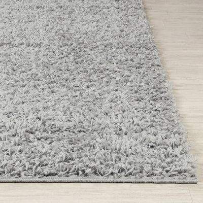 Tapis Rond Shaggy Moderne Gris Rond Boracay