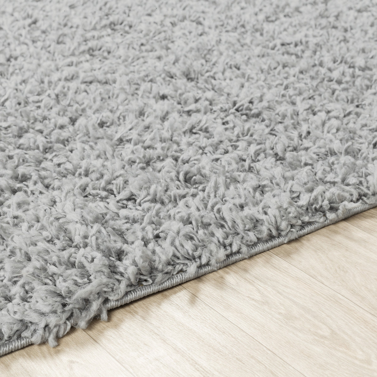 Tapis rond shaggy SURYA Boracay uni, poils longs gris, vue 3