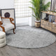 Tapis Rond Shaggy Moderne Gris Rond Boracay