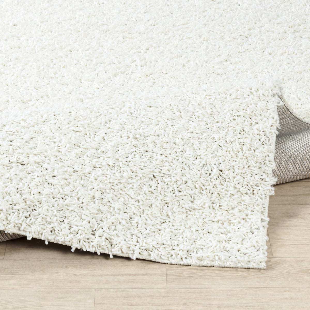 Tapis rond SURYA Boracay shaggy uni, poils longs blancs, vue 4
