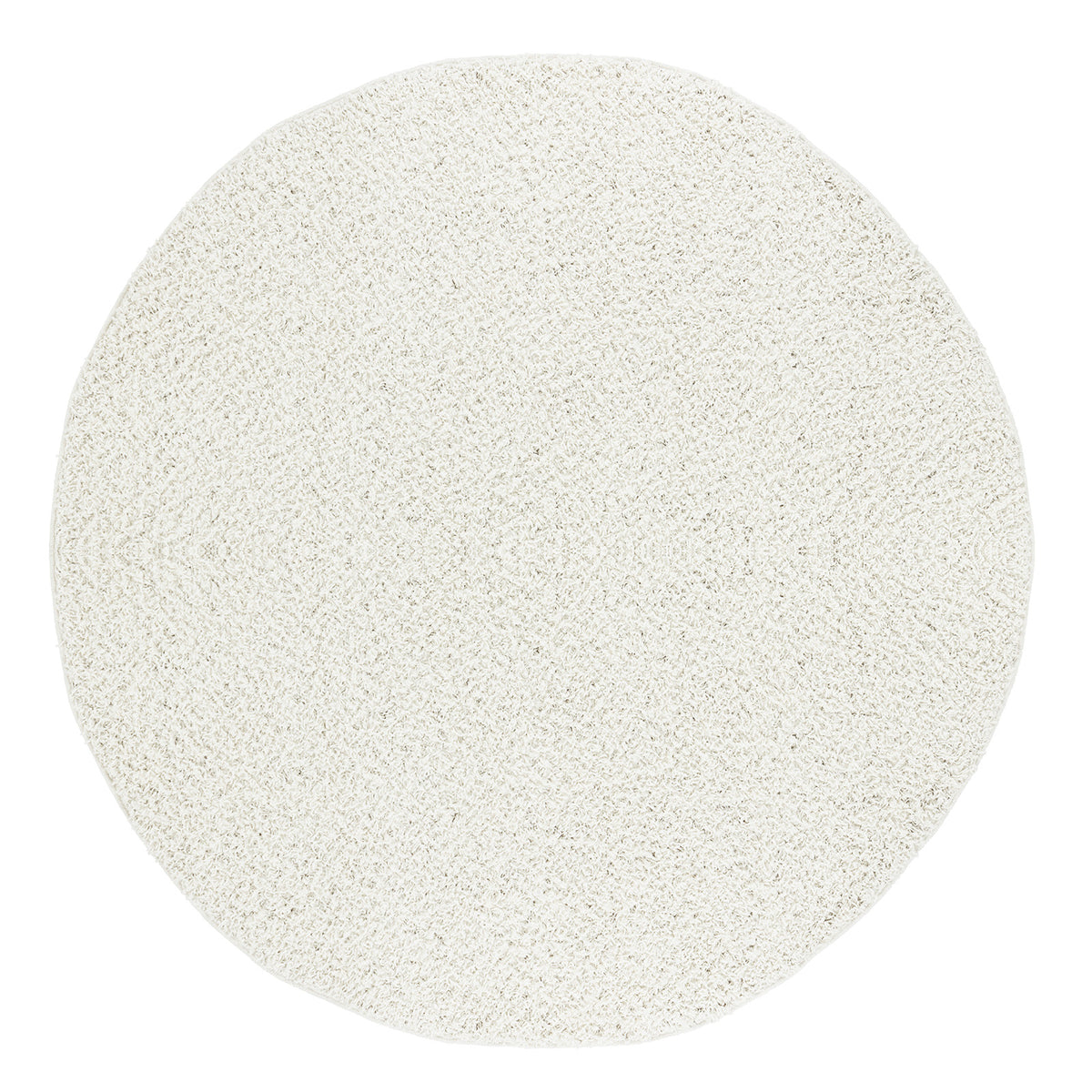 Tapis rond SURYA Boracay shaggy uni, poils longs blancs, vue 2