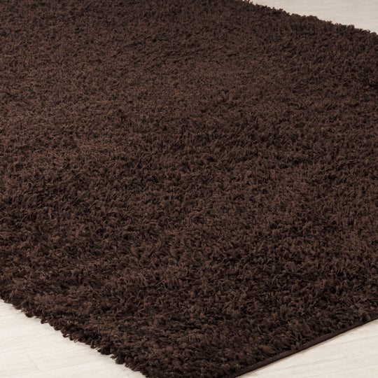 Tapis Shaggy Moderne Marron Foncé Boracay