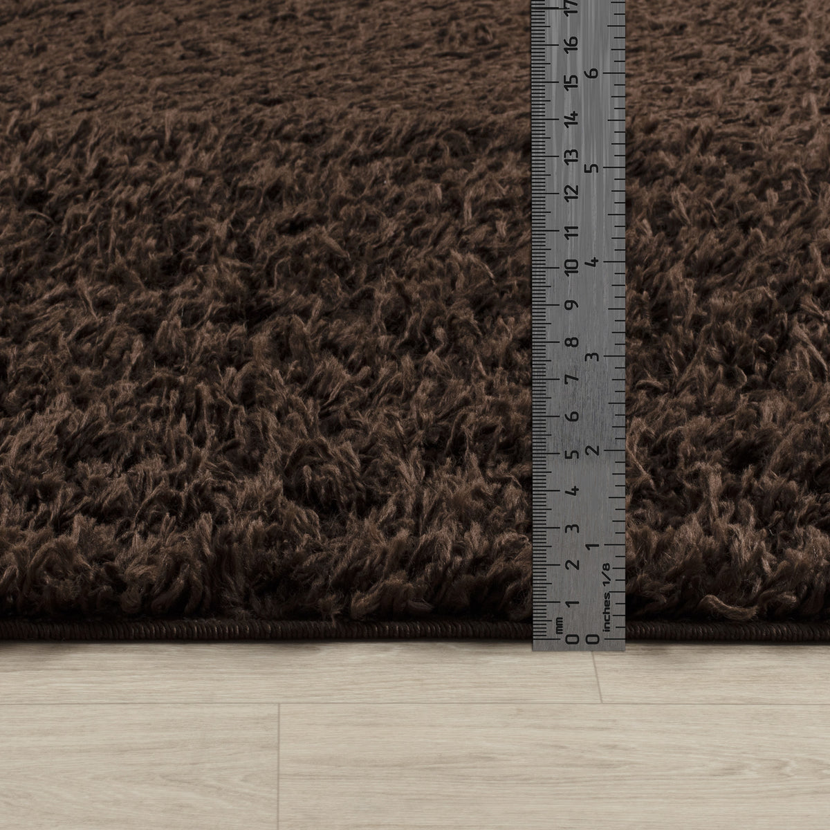 Tapis de couloir SURYA Boracay shaggy uni, poils longs, marron foncé, vue 7